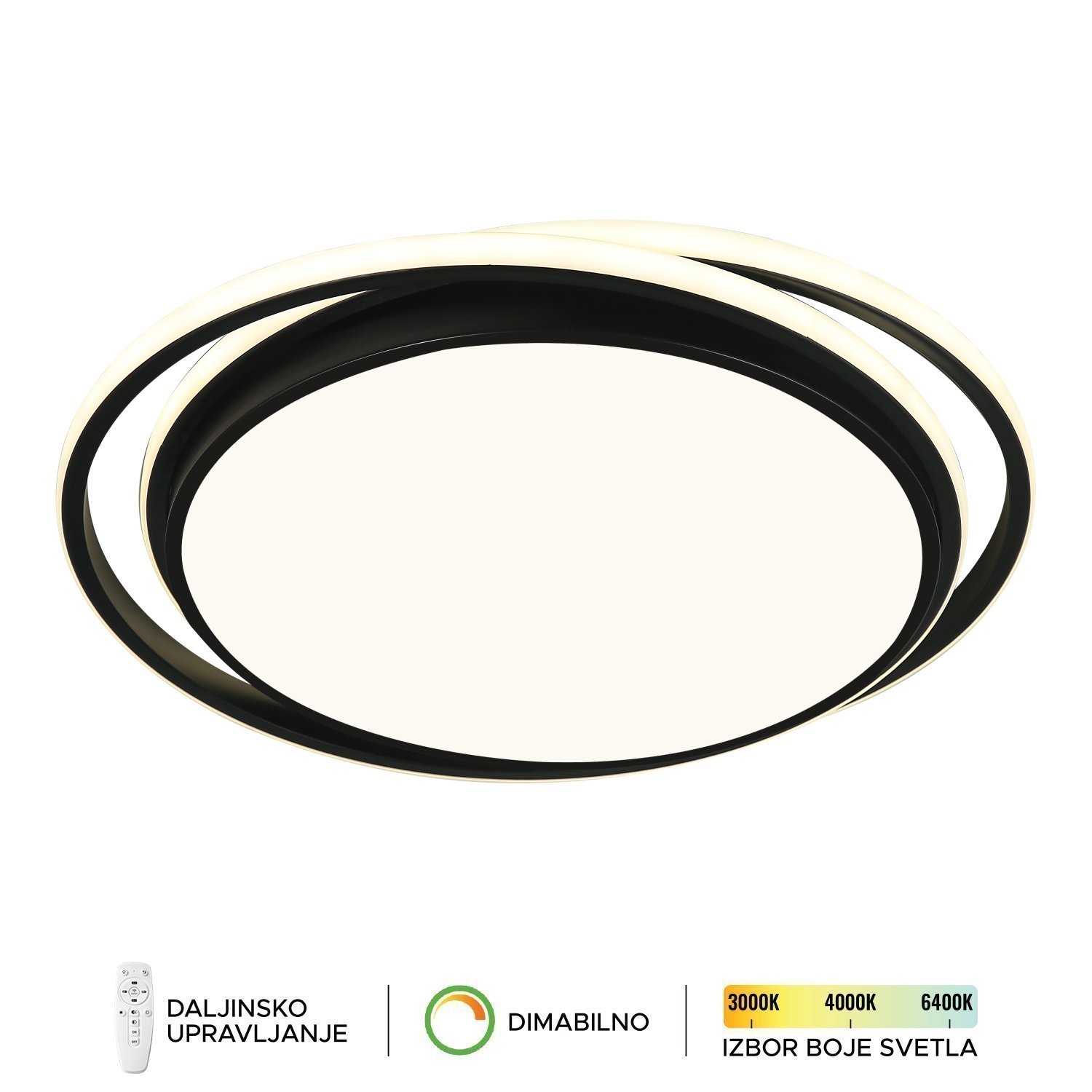 LED plafonska lampa F2049-66C BK