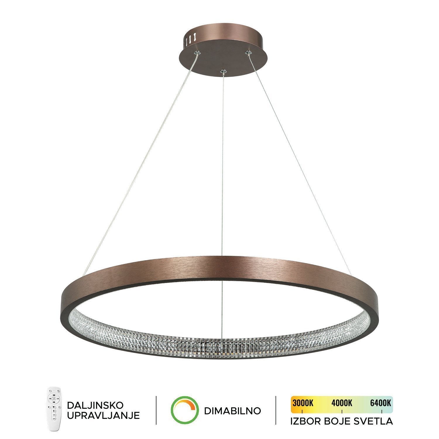 LED viseća lampa F2047-130C BK