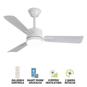 Plafonski ventilator sa svetiljkom FV3102-107 WH