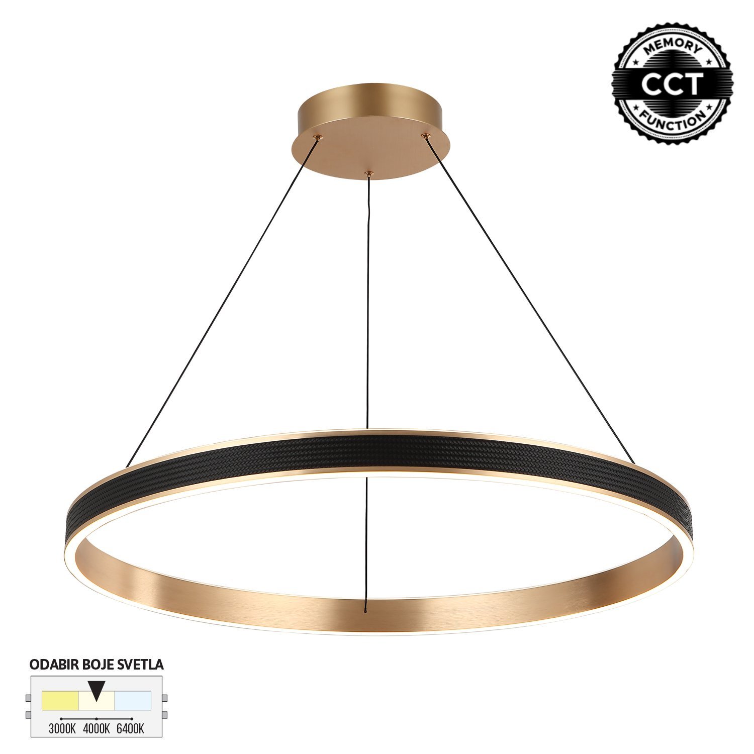 LED viseća lampa F2088-71V BK+RG CCT